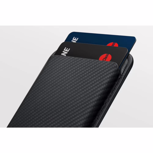 Pitaka รุ่น Magnetic Woven Wallet - ที่เก็บบัตรติดหลังมือถือ - สี Black/Grey - Image 9