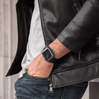 Sandmarc รุ่น Leather - สายนาฬิกา Apple Watch 44/45/46/49mm - สี Black (Black Hardware)