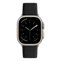 Sandmarc รุ่น Leather - สายนาฬิกา Apple Watch 44/45/46/49mm - สี Black (Silver Hardware)