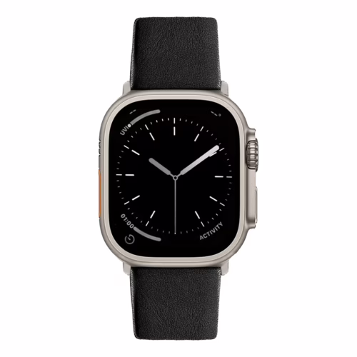 Sandmarc รุ่น Leather - สายนาฬิกา Apple Watch 44/45/46/49mm - สี Black (Silver Hardware)