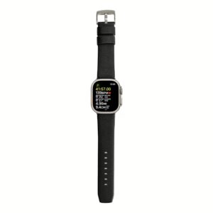 Sandmarc รุ่น Leather - สายนาฬิกา Apple Watch 44/45/46/49mm - สี Black (Silver Hardware)