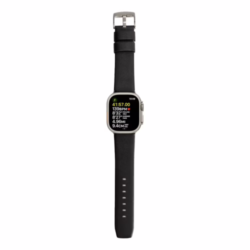 Sandmarc รุ่น Leather - สายนาฬิกา Apple Watch 44/45/46/49mm - สี Black (Silver Hardware) - Image 3