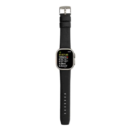 Sandmarc รุ่น Leather - สายนาฬิกา Apple Watch 44/45/46/49mm - สี Black (Silver Hardware)