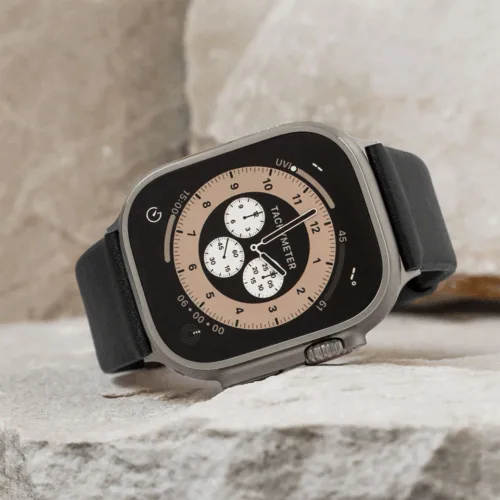 Sandmarc รุ่น Leather - สายนาฬิกา Apple Watch 44/45/46/49mm - สี Black (Silver Hardware)