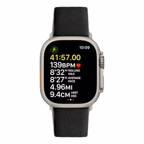 Sandmarc รุ่น Leather - สายนาฬิกา Apple Watch 44/45/46/49mm - สี Black (Silver Hardware) - Image 5