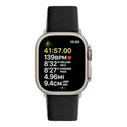 Sandmarc รุ่น Leather - สายนาฬิกา Apple Watch 44/45/46/49mm - สี Black (Silver Hardware)