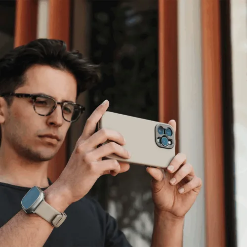 Sandmarc รุ่น Leather - สายนาฬิกา Apple Watch 44/45/46/49mm - สี Sand (Silver Hardware)