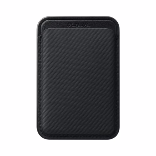 Pitaka รุ่น Magnetic Woven Wallet - ที่เก็บบัตรติดหลังมือถือ - สี Black/Grey