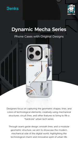 Benks รุ่น Mecha (Magnetic) with Camera Control - เคส iPhone 17 Pro - สี White