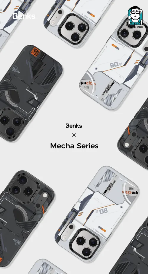 Benks รุ่น Mecha (Magnetic) with Camera Control - เคส iPhone 17 Pro - สี White - Image 3