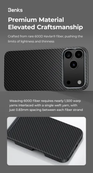 Benks รุ่น ArmorPro 600D with Camera Control - เคส iPhone 17 Pro - สี Black