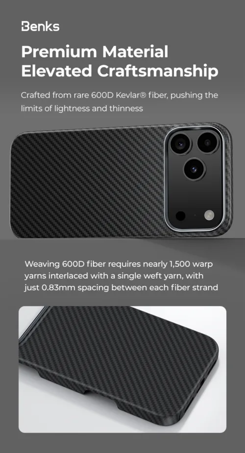 Benks รุ่น ArmorPro 600D with Camera Control - เคส iPhone 17 Pro - สี Black - Image 3