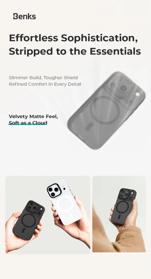 Benks รุ่น Lucid Armor (Magnetic) with Camera Control - เคส iPhone 17 Air - สี Black - Image 3