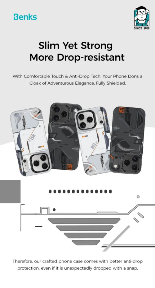 Benks รุ่น Mecha (Magnetic) with Camera Control - เคส iPhone 17 Pro - สี White - Image 4