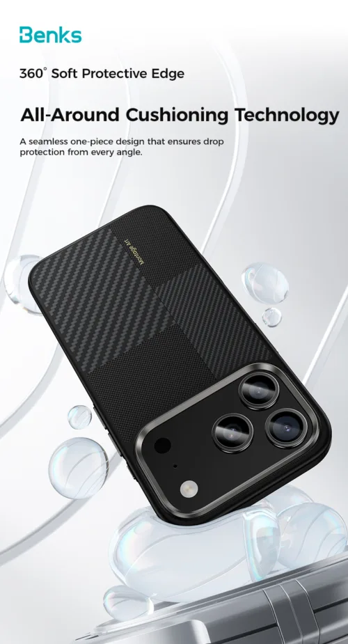 Benks รุ่น ArmorPro Montage Kevlar® with Camera Control - เคส iPhone 17 Pro - สี Black - Image 5