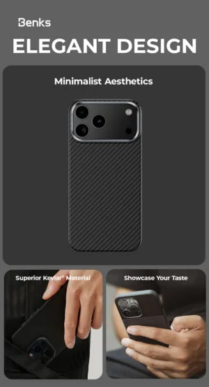 Benks รุ่น ArmorPro 600D with Camera Control - เคส iPhone 17 Pro - สี Black