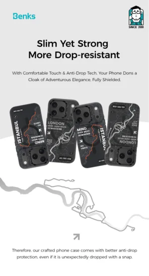 Benks รุ่น City-London with Camera Control - เคส iPhone 17 Pro Max - สี Black