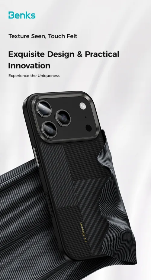 Benks รุ่น ArmorPro Montage Kevlar® with Camera Control - เคส iPhone 17 Pro - สี Black - Image 4