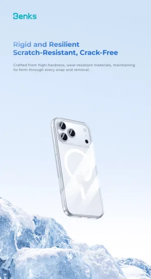 Benks รุ่น MagClap Crystal with Camera Control - เคส iPhone 17 Pro - สี Transparent