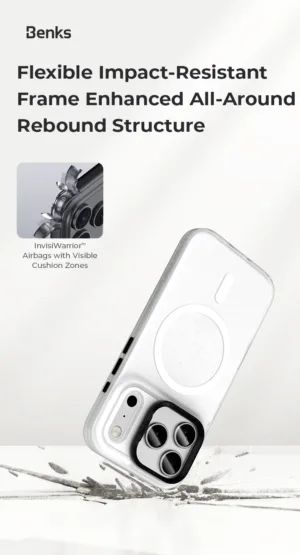 Benks รุ่น Lucid Armor (Magnetic) with Camera Control - เคส iPhone 17 Air - สี Black