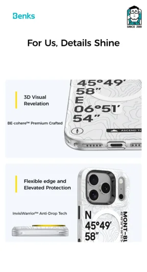 Benks รุ่น Summit-Mt. Blanc with Camera Control - เคส iPhone 17 Pro - สี White
