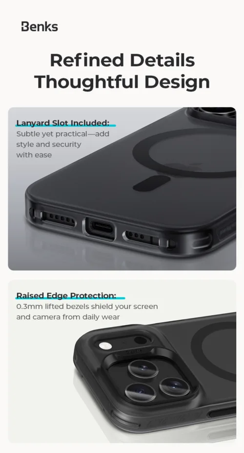 Benks รุ่น Lucid Armor (Magnetic) with Camera Control - เคส iPhone 17 Air - สี Black - Image 2