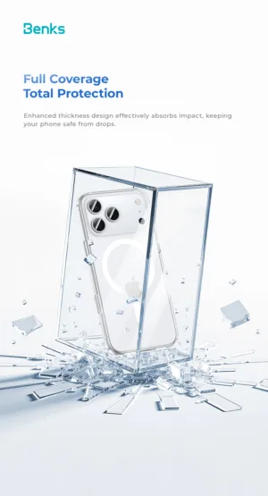 Benks รุ่น MagClap Crystal with Camera Control - เคส iPhone 17 Pro - สี Transparent