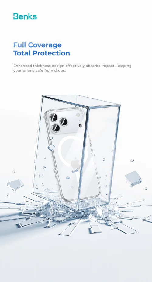 Benks รุ่น MagClap Crystal with Camera Control - เคส iPhone 17 Pro - สี Transparent - Image 5