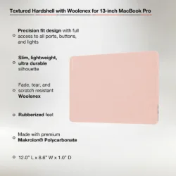 Incase รุ่น Textured Hardshell with Woolenex - เคส MacBook Pro 13" (M1/M2, 2020-2022) - สี Blush Pink 13 Incase รุ่น Textured Hardshell with Woolenex - เคส MacBook Pro 13" (M1/M2, 2020-2022) - สี Blush Pink