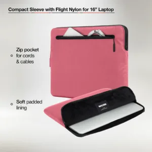 Incase รุ่น Compact Sleeve in Flight Nylon Thunderbolt (USB-C) - ซองใส่แล็ปท็อป MacBook Pro 15"/ MacBook Pro 16" (M1-M4, 2016-2024) - สี Burnt Coral