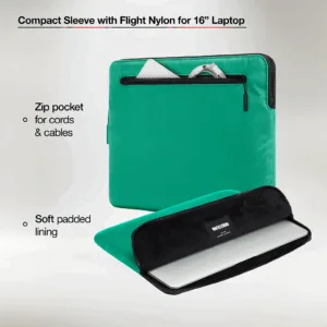 Incase รุ่น Compact Sleeve in Flight Nylon Thunderbolt (USB-C) - ซองใส่แล็ปท็อป MacBook Pro 15"/ MacBook Pro 16" (M1-M4, 2016-2024) - สี Ocean Jade