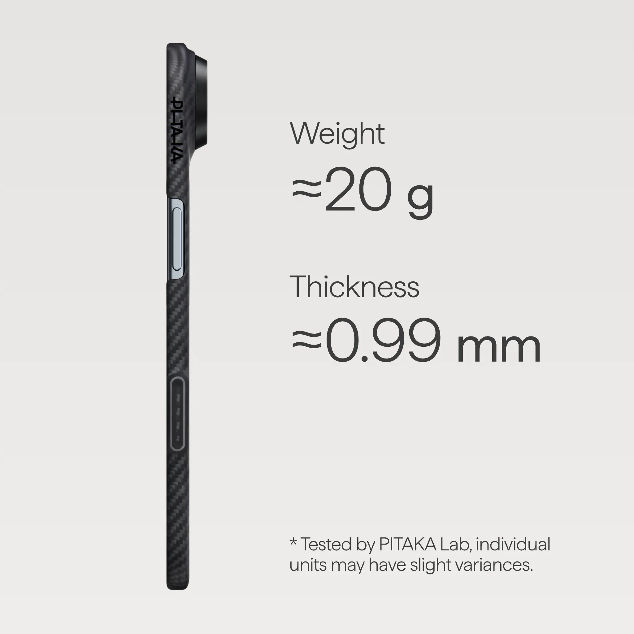 Pitaka รุ่น Ultra-Slim Case - เคส iPhone Air - สี Black/Grey 4 Pitaka รุ่น Ultra-Slim Case - เคส iPhone Air - สี Black/Grey - Image 4