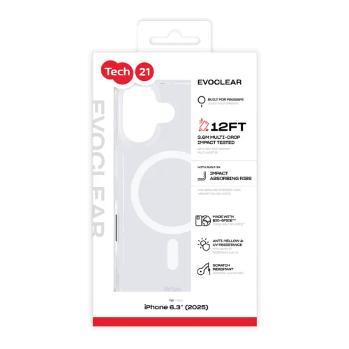Tech21 รุ่น EvoClear (MagSafe) - เคส iPhone 17 - สี Clear - Image 13