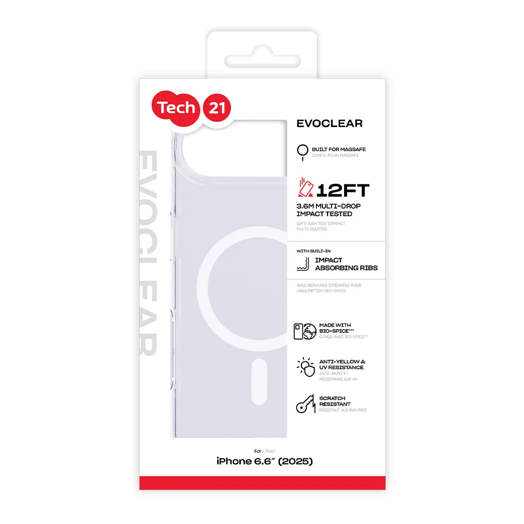 Tech21 รุ่น EvoClear (MagSafe) - เคส iPhone Air - สี Clear 13 Tech21 รุ่น EvoClear (MagSafe) - เคส iPhone Air - สี Clear - Image 13