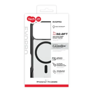 Tech21 รุ่น EvoPro (MagSafe) - เคส iPhone 17 Pro - สี Clear/Black 13 Tech21 รุ่น EvoPro (MagSafe) - เคส iPhone 17 Pro - สี Clear/Black