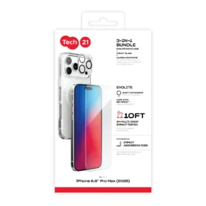 Tech21 รุ่น EvoLite (MagSafe) - เซ็ตเคส+ฟิล์ม+แผ่นเลนส์ iPhone 17 Pro Max - สี Clear 3 Tech21 รุ่น EvoLite (MagSafe) - เซ็ตเคส+ฟิล์ม+แผ่นเลนส์ iPhone 17 Pro Max - สี Clear