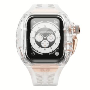 Y24 รุ่น BELLEVUE - เซ็ตเคสและสายนาฬิกา Apple Watch (45mm) - สี Transparent/Rose Gold