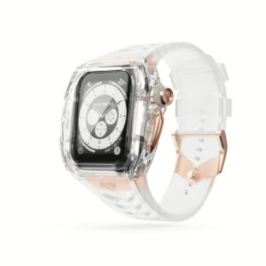 Y24 รุ่น BELLEVUE - เซ็ตเคสและสายนาฬิกา Apple Watch (45mm) - สี Transparent/Rose Gold