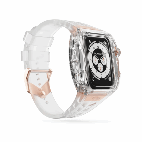 Y24 รุ่น BELLEVUE - เซ็ตเคสและสายนาฬิกา Apple Watch (45mm) - สี Transparent/Rose Gold - Image 3