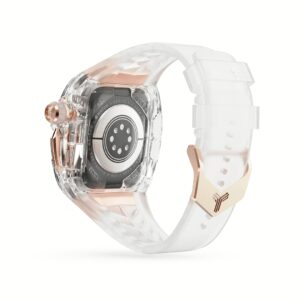 Y24 รุ่น BELLEVUE - เซ็ตเคสและสายนาฬิกา Apple Watch (45mm) - สี Transparent/Rose Gold