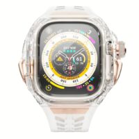 Y24 รุ่น BELLEVUE - เซ็ตเคสและสายนาฬิกา Apple Watch (49mm) - สี Transparent/Rose Gold