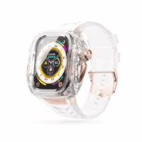 Y24 รุ่น BELLEVUE - เซ็ตเคสและสายนาฬิกา Apple Watch (49mm) - สี Transparent/Rose Gold
