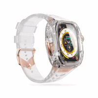 Y24 รุ่น BELLEVUE - เซ็ตเคสและสายนาฬิกา Apple Watch (49mm) - สี Transparent/Rose Gold