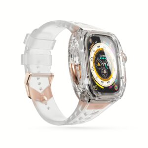Y24 รุ่น BELLEVUE - เซ็ตเคสและสายนาฬิกา Apple Watch (49mm) - สี Transparent/Rose Gold