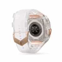 Y24 รุ่น BELLEVUE - เซ็ตเคสและสายนาฬิกา Apple Watch (49mm) - สี Transparent/Rose Gold