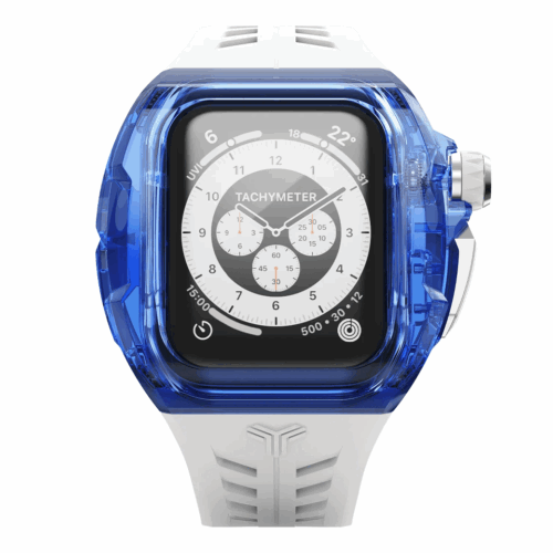 Y24 รุ่น BONDI - เซ็ตเคสและสายนาฬิกา Apple Watch (45mm) - สี Blue/Silver