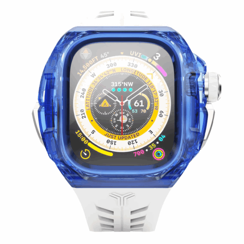 Y24 รุ่น BONDI - เซ็ตเคสและสายนาฬิกา Apple Watch (49mm) - สี Blue/Silver