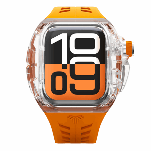Y24 รุ่น SENTOSA - เซ็ตเคสและสายนาฬิกา Apple Watch (46mm) - สี Orange/Transparent