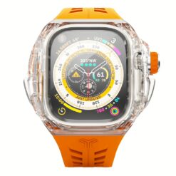 Y24 รุ่น SENTOSA - เซ็ตเคสและสายนาฬิกา Apple Watch (49mm) - สี Orange/Transparent