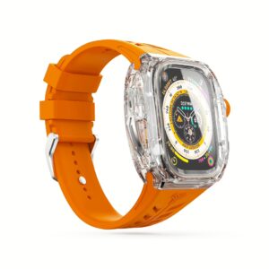 Y24 รุ่น SENTOSA - เซ็ตเคสและสายนาฬิกา Apple Watch (49mm) - สี Orange/Transparent